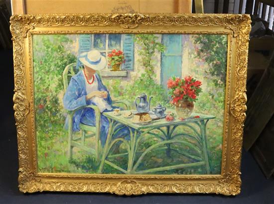 Henri Joseph Pauwels (1903-1983) Seyage au Jardin 23 x 31in.
